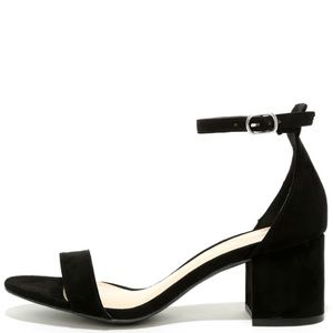 Like New! Black suede Spring Block Heels